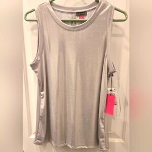 Vince Camuto Women's Silver Metallic Sleeveless Tank Top Size M